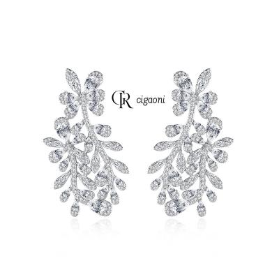 China Women 2023 Fashion Jewelry Diamond Zircon Wedding Party Fine Professional Copper Cigaoni Fashion Jewelry Luxury Earrings Latest Supplier for sale