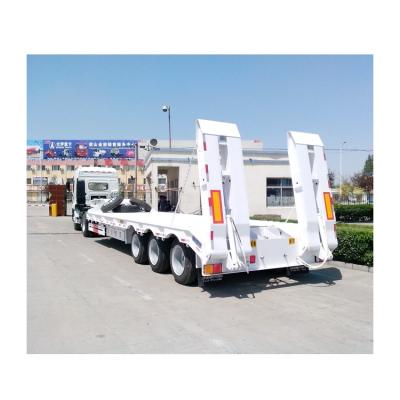 China Flatbed Trailer 3 Axle Low Truck Trailer 40ft Truck 60 Ton Semi Trailer For Transport Vehicle Price for sale