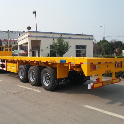 China Hot Selling Truck Trailer New 3 Axles Used Flatbed Trailer Semi Trailer Sale For Freight for sale