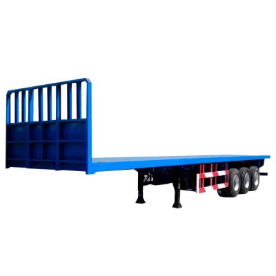 China Truck Trailer Factory Sale Used Container Bulk Cargo Transport 40ft Flatbed Brand New Flat Bed Semi Trailer for sale