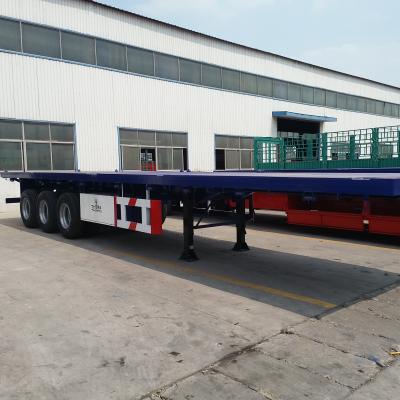 China 2 axles 3 axles used or new container truck trailer flat trailer for sale for sale