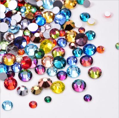 China Colored Not Hot Fix Flatback Flatback Fake Stones With Flatback Nail Art Rhinestones Decoration Stones Shiny Gems Manicure Accessories for sale