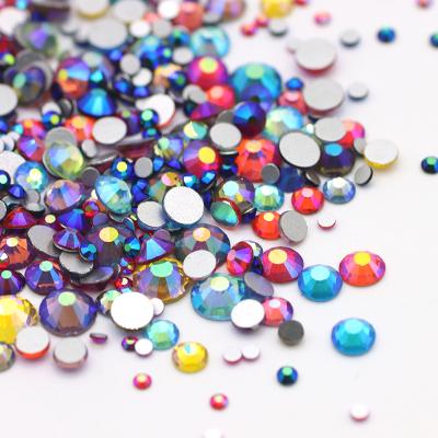 China Nail Art Decoration Stunning Unusual Quality! Multi Colors Crystal AB 2mm Fix Rhinestone Flat Back Non Hot Rhinestone Nail Sparkles Garment Stone for sale