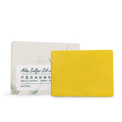 China Natural Aloe Oil Control Acne Bath Sulfur Soap Base Cleansing Bar for sale