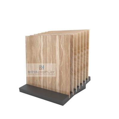 China 2020 Durable Wholesale Wooden Sample Flooring Stone Wood Tile Display Rack for sale