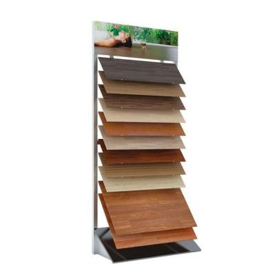 China Durable Waterfall Metal Rack Hardwood Floor Display Rack For Wpc Laminate Flooring for sale