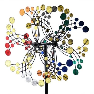 China Art Decor Hourpark Large Outdoor Wind Spinner Galvanized Colorful Decorative Wind Spinner For Garden for sale