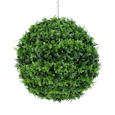 China High Quality Minimalist Hourpark Decoration Hanging Boxwood Green Ball Plant Plastic Artificial Grass Ball for sale