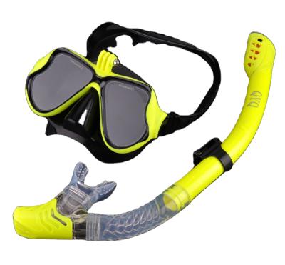 China Sustainable& Generous Wholesale Snorkel Diving Goggles Set Gopro Folding Button Diving Diving Mask for sale