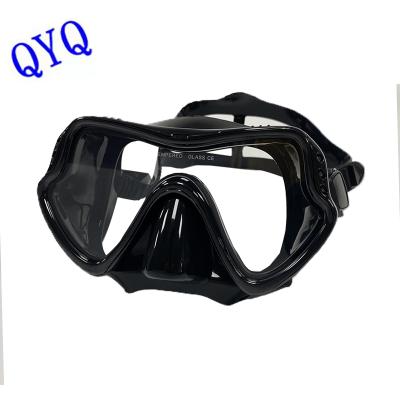 China Low volume unisex high quality silicone tempered glass diving mask for adult for sale