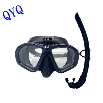 China Unisex Professional Underwater Mask Scuba Diving Goggles Fit GoPro Sports Small Camera All-Dry Diving Mask for sale