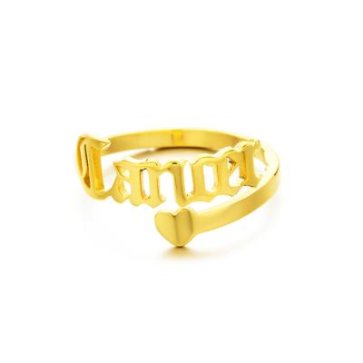 China Hiphop Gold Plated Adjustable Stainless Steel Zodiac Rings for sale