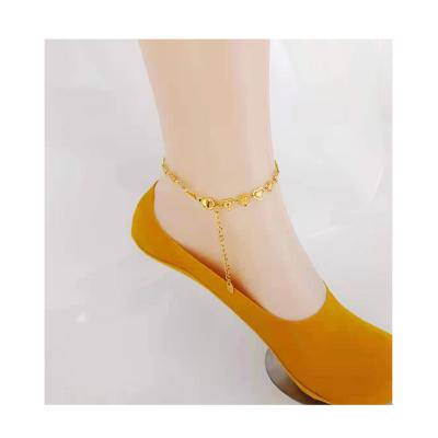 China TRENDY Fashion Women's Heart Shaped Chain Anklet 18K Gold Plated Jewelry Charm Anklet Chain for sale