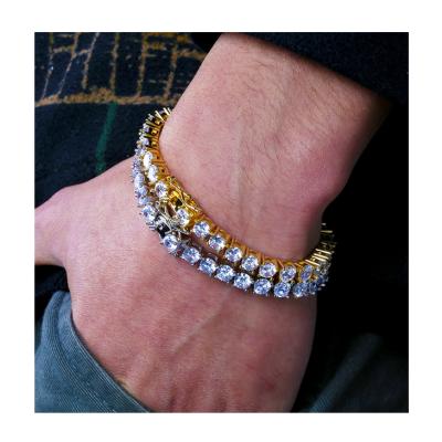 China High Quality Hip-hop Style 5M Zircon Tennis Chain Bracelet Birthday Gift for sale