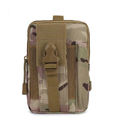 China Customized Waterproof Raincoats Camouflage Waist Military Tactical Multifunctional Outdoor Cell Phone Sports Bag Raincoat Running Pocket for sale