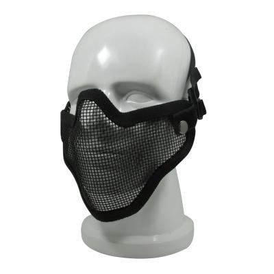 China Durable OEM Durable Mesh Mask In Steel Half Face Protective Mask Metal Mesh Outdoor Airsoft CS Training Steel Military Tactical Face Mask Manufacturer for sale