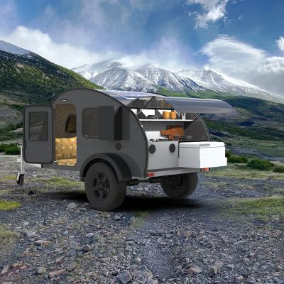 China Off Road Mini Teardrop Caravan Camper Trailer Travel Trailer with Skylight for sale