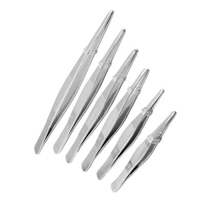 China Unrated Model 430 Medical Stainless Steel Tweezers Straight Elbow With Anti-Slip Pattern for sale