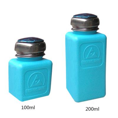 China Nail Beauty Capacity 6Z 8Z Nail Polish Remover Pump Bottles Empty Alcohol Liquid Stainless Steel Lid Plasticer Press Pumping Bottles for sale