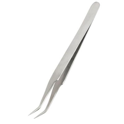 China Unrated St-15 Stainless Steel Tweezers Elbow Eyelash Tweezers , Eyelash Blooming for sale