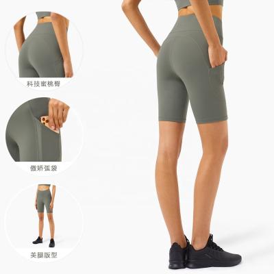 China New Arrival Breathable High Waist Butt Women Fitness Yoga Lifting Up Shorts Sports Pants With Pocket for sale