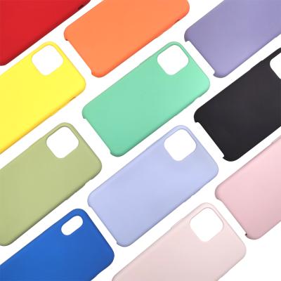 China Silicone Case With Microfiber Scratching Soft Smooth Rubber TENCHEN Liquid Silicone Case Phone Cover TPU Phone Case For iPhone 12 Pro Max for sale