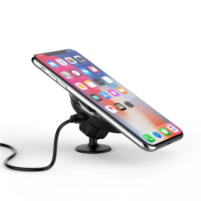 China Universal Adjustable Stong Mobile Phone 5w Fast Holder Magnetic Car Mount Suck Qi Wireless Charger For Car for sale