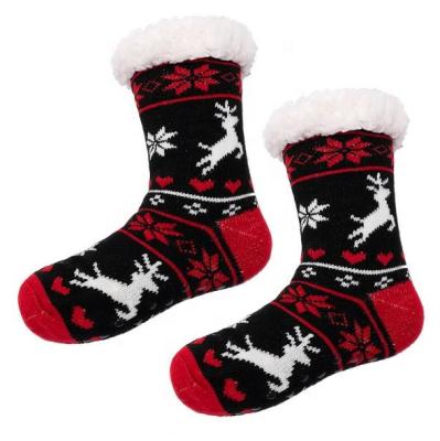 China Breathable Christmas Thicken Knitted Piece Socks Man Woman Non-skipping Floor Socks Warmer Slipper Socks for sale