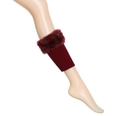 China Spandex/Polyester/Cotton New Knitted Leg Warmer Boots Fashion Leg Warmer Fur-Balanced Boot Slaps Leg Warmer for sale