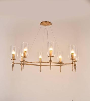 China Morden Fashion Multi Head Glass Shade Chandelier Light for sale