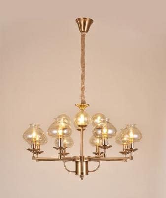 China Morden Living And Bedroom Room Vintage Glass Shade Chandelier Light for sale