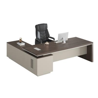 China Modern Luxury Boss Desk Office Furniture High End MDF Convertible And Veneer Finished Combination Office Furniture Desk for sale