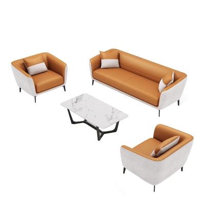 China Modern Cheap Sofa Sets Office Room Leisure Furniture Popular Design Executive Reception Leather Sofa for sale