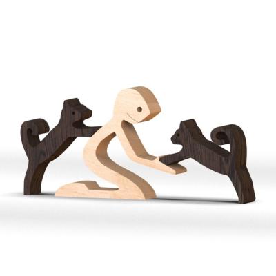 China Customizable Original Wood Sign Wooden Toy Educational Logo Wooden Carved Animal Plant Modeling Wall Sign Crafts for sale