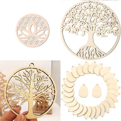 China Customizable Art Decor Wooden Tree Wall Sculpture of Life Wooden Wall Decor Hollowed Out Tree Wall Hanging Sign for sale