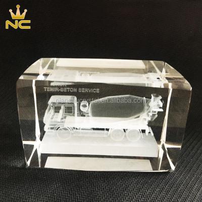 China China Faceted Edges Blender Machine Blank 3D Laser Engraved Glass Crystal Block for sale