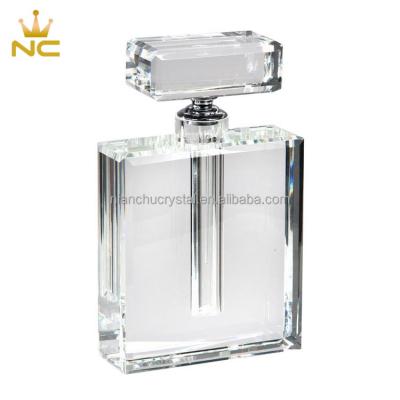 China China 5ml 20ml Double Bevel Square Crystal Perfume Bottle For Perfume High End Clear Oil for sale