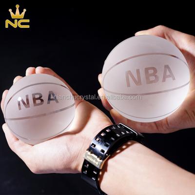 China China K9 Clear Engraving Ball Paperweight Crystal Football Trophy For Championship Awards for sale