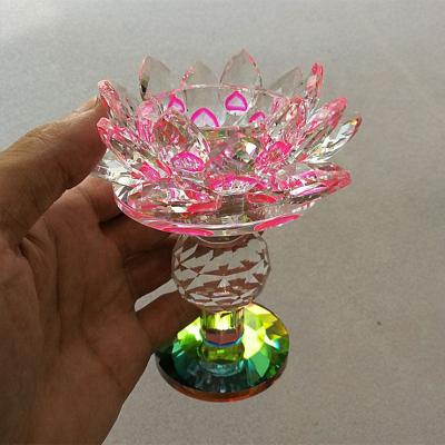 China China wholesale rotating color lotus crystal candle holder for sale