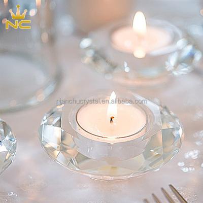 China China Nice Wedding Gifts Round Crystal Diamond Tea Light Candle Holder for Guest Souvenirs for sale