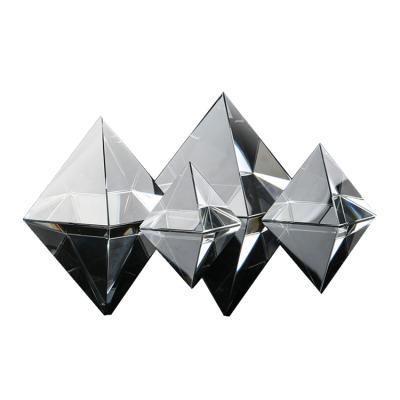 China Wholesale cheap shiny transparent paperweight event custom made 3D laser engraved crystal glass k9 pyramid for sale