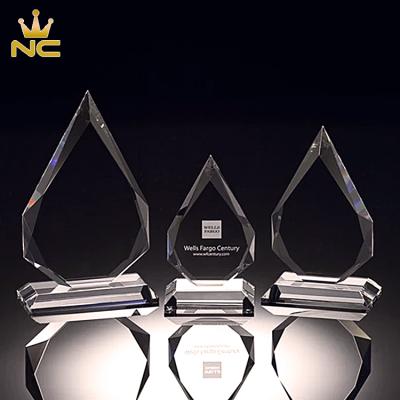 China China Customized Crystal Plaque Glass Diamond Trophy for Business Award for sale