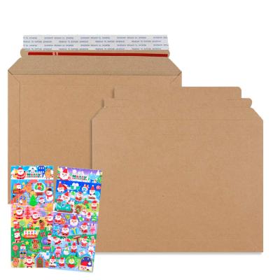 China Durable/Protective/Recyclable Do Not Fold Custom Paper Brown Kraft Paper Mailing Sticker Envelope Cartoons Announcements With Self Adhesive for sale