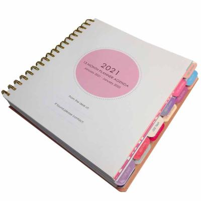 China Custom Floral Printed Daily School Self-Workout Planner Spiral Weight Loss Journal Women Yogi Daily Workout Planner for sale