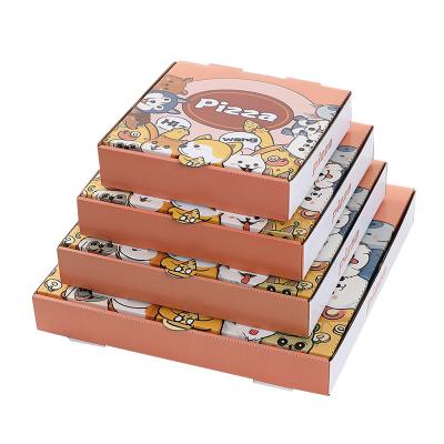 China Eco Friendly Recyclable Custom Design Disposable Quick Food Packaging Box Take Away Recyclable Kraft Paper Pizza Box for sale