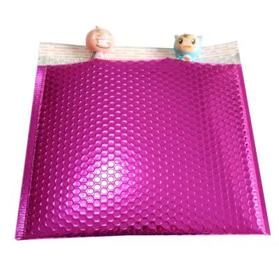 China Durable/Protective/Recyclable/Shockproof Padded Poly Bubble Mailer Metallic Foil Poly Mailer Pink Rose Mailers 38 x 28cm - Bubble for sale