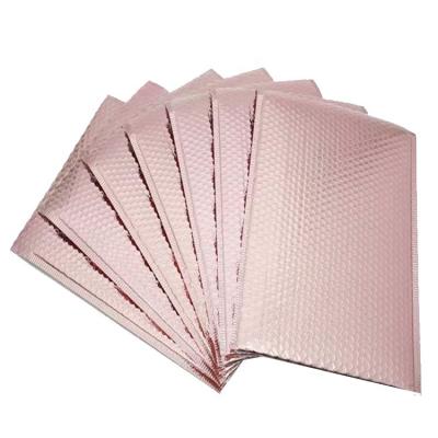 China Shockproof Logistics Express Poly Bubble Mailers Rose Gold Padded Shipping Envelopes For Commodity Packing for sale