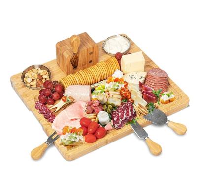 China Eco-Friendly Extra Large Bamboo Charcuterie Board Set, Cheese Servers Gift for sale