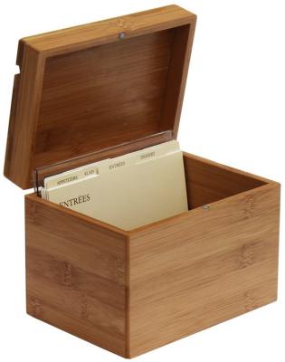 China Eco-Friendly Bamboo Recipe Box with Divider, Natural, 6.80