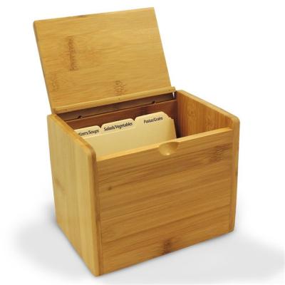 China Sustainable bamboo wood kichen recipe card box organizer, gift box for sale